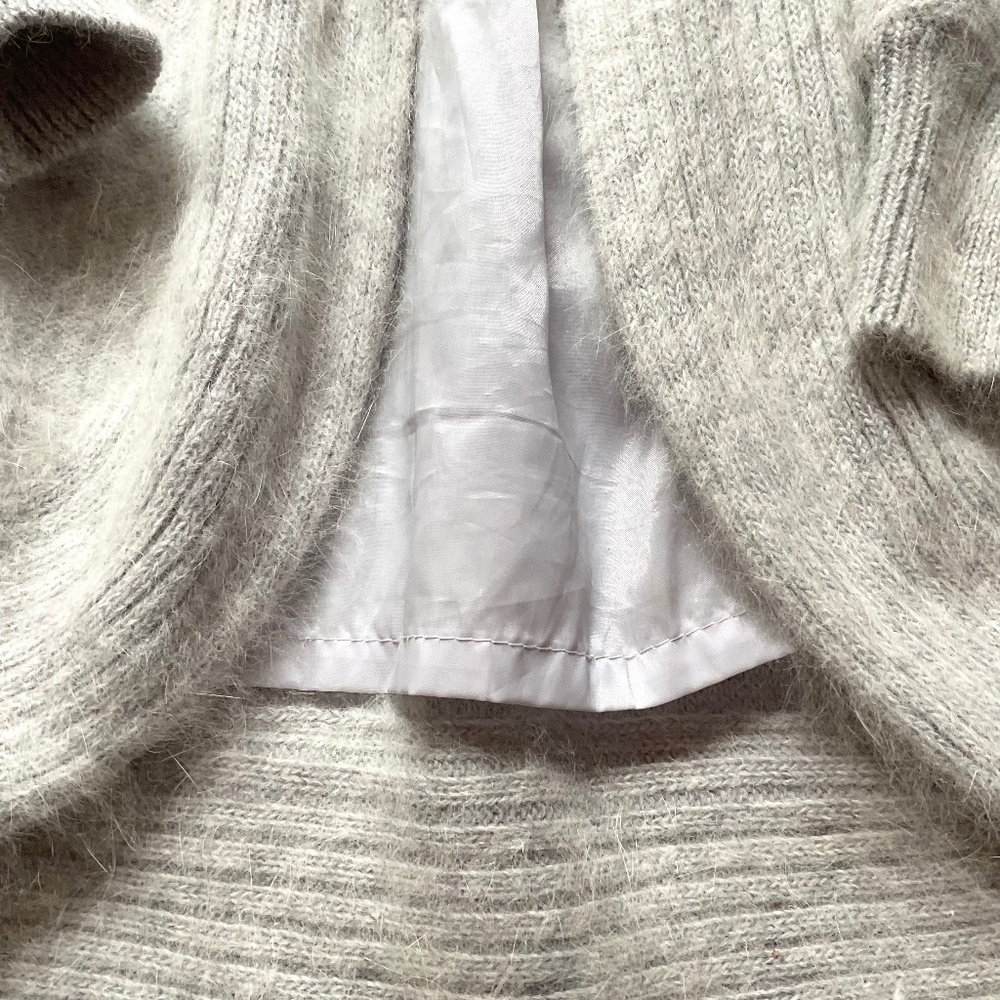 Vintage Eddie Dassin Gray Open Front Cardigan | Minimalist Wool Blend | Size M - Picture 6 of 14